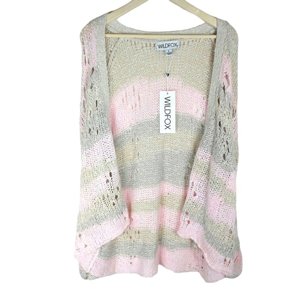 Wildfox Yara Distressed Dolman Cardigan Sweater S - Picture 2 of 6
